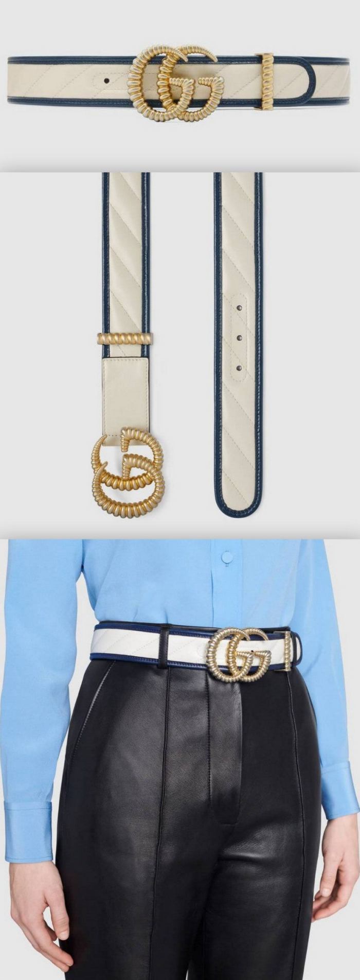 Belt with Torchon Double G Buckle