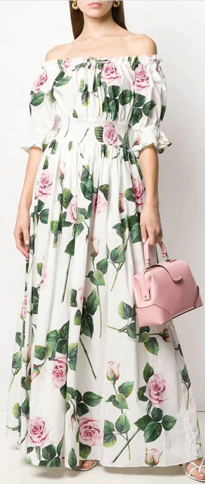 Tropical Rose Print Dress DESIGNER INSPIRED FASHIONS