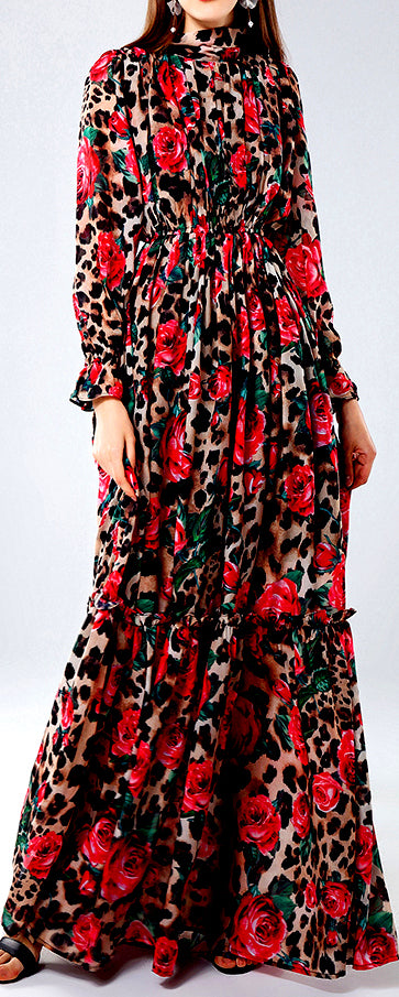 Rose Leopard Print Gown DESIGNER INSPIRED FASHIONS