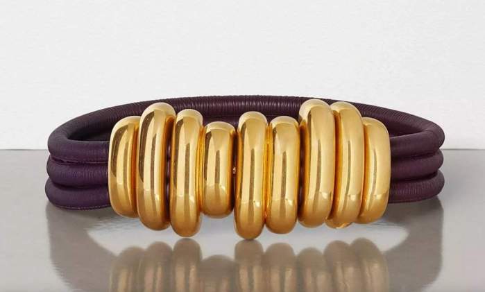 Multi-Strand Rolled Leather Belt with Gold Hardware, Iris DESIGNER INSPIRED FASHIONS