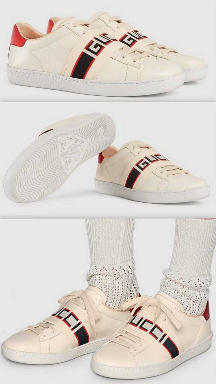 Ace Sneaker with Logo Stripe-DESIGNER INSPIRED FASHIONS-Sneakers
