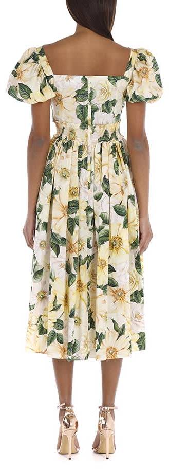 Camellia-Print Flared Dress Inspired Fashions Boutique