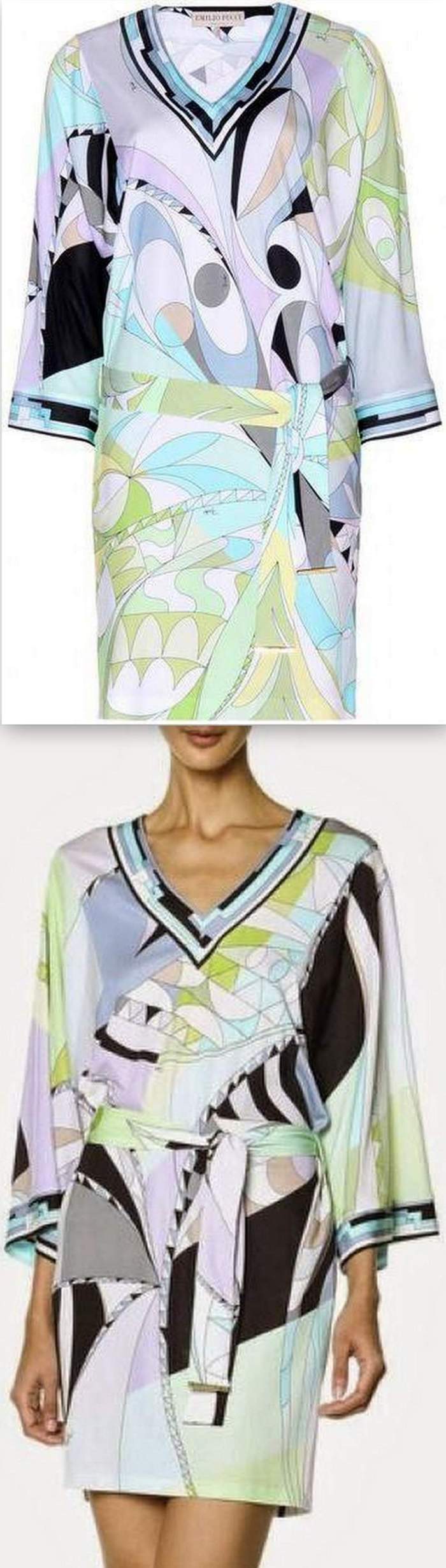 Color-Block Printed Jersey Silk Dress | DESIGNER INSPIRED FASHIONS