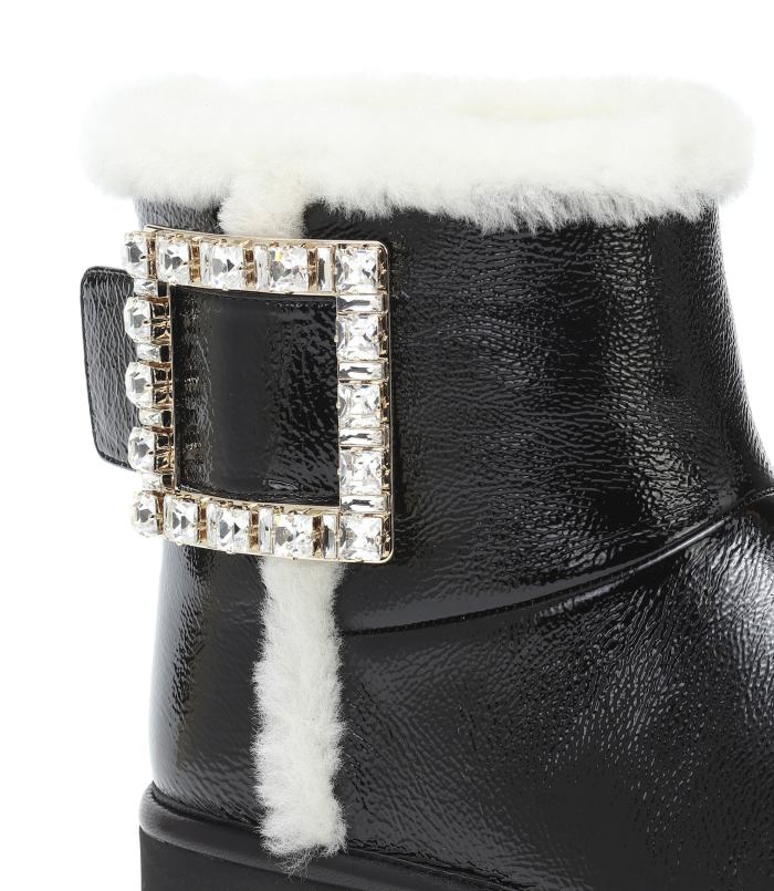 Snow Strass Leather Ankle Boots DESIGNER INSPIRED FASHIONS