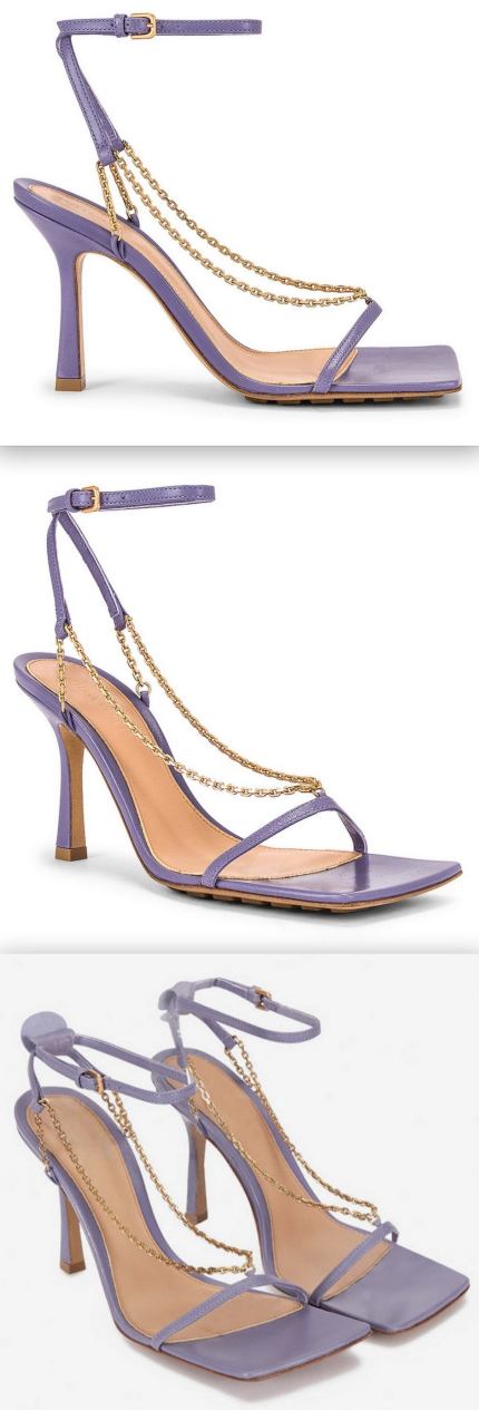 'Stretch' Chain Sandals, Lavender
