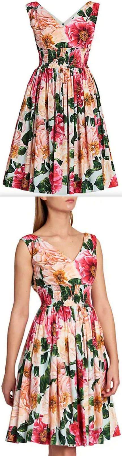 Floral Poplin Sleeveless Fit-&-Flare Dress