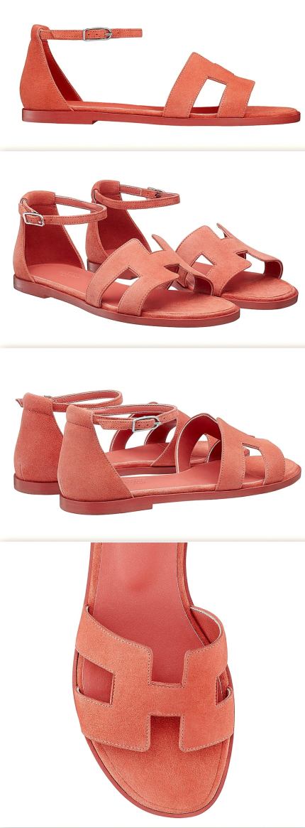 'Santorini' Sandals, Rouge Blush