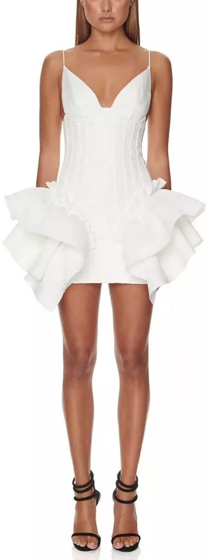 Ruffle-Peplum Mini Dress | DESIGNER INSPIRED FASHIONS