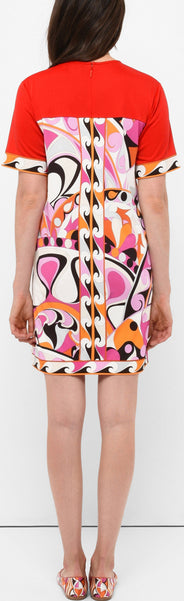 Abstract Print Short Jersey Silk Dress DESIGNER INSPIRED FASHIONS