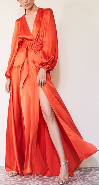 'Modesta' Long Red Dress DESIGNER INSPIRED FASHIONS