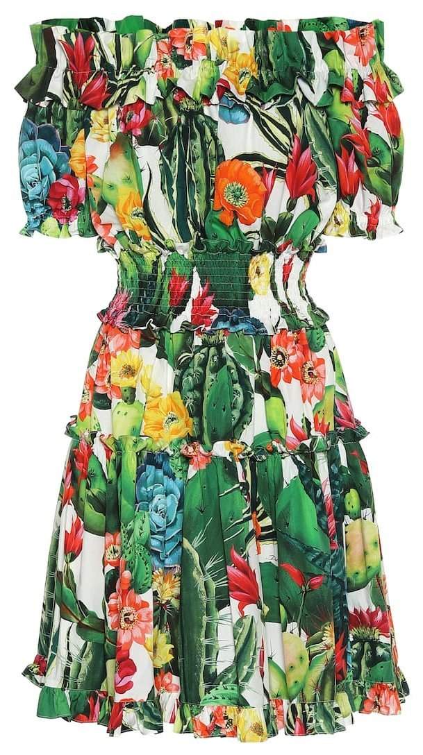 Printed Off-Shoulder Mini Dress DESIGNER INSPIRED FASHIONS