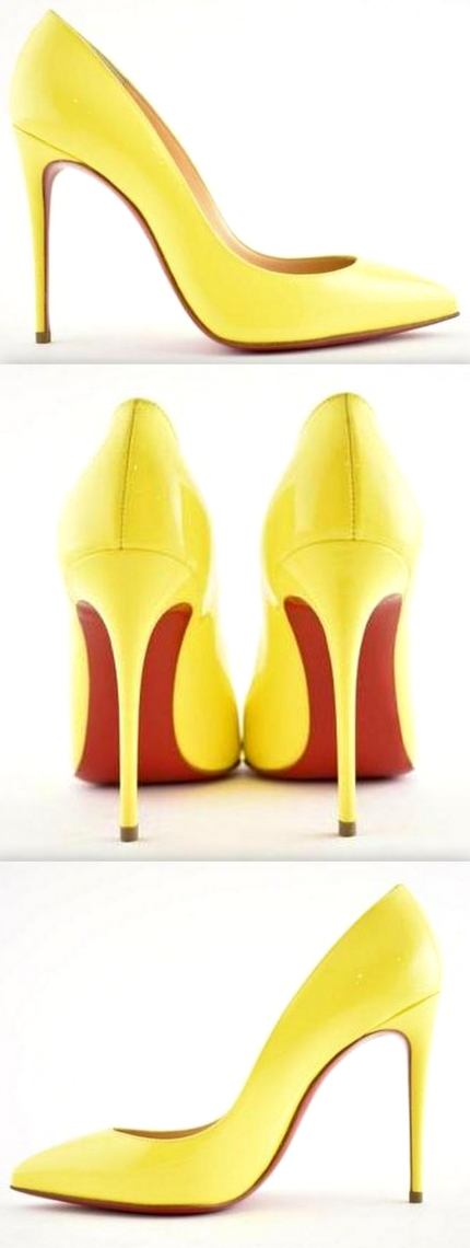 'Pigalle Follies' 100 mm Pumps, Yellow | DESIGNER INSPIRED FASHIONS