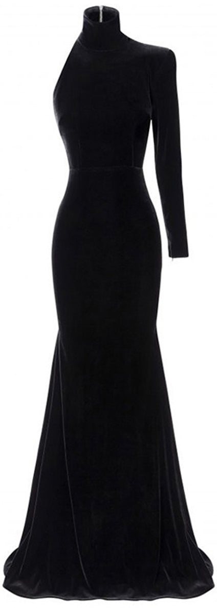 'Harlyn' Velvet Single Sleeve Gown | DESIGNER INSPIRED FASHIONS