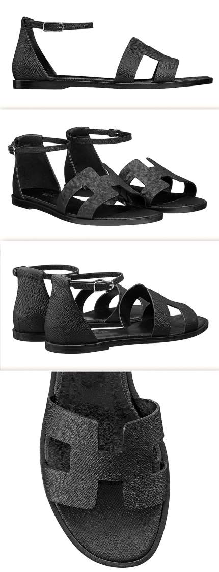 'Santorini' Sandals, Noir