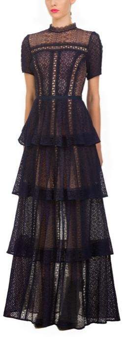 Fine Lace Tiered Maxi Dress DESIGNER INSPIRED FASHIONS