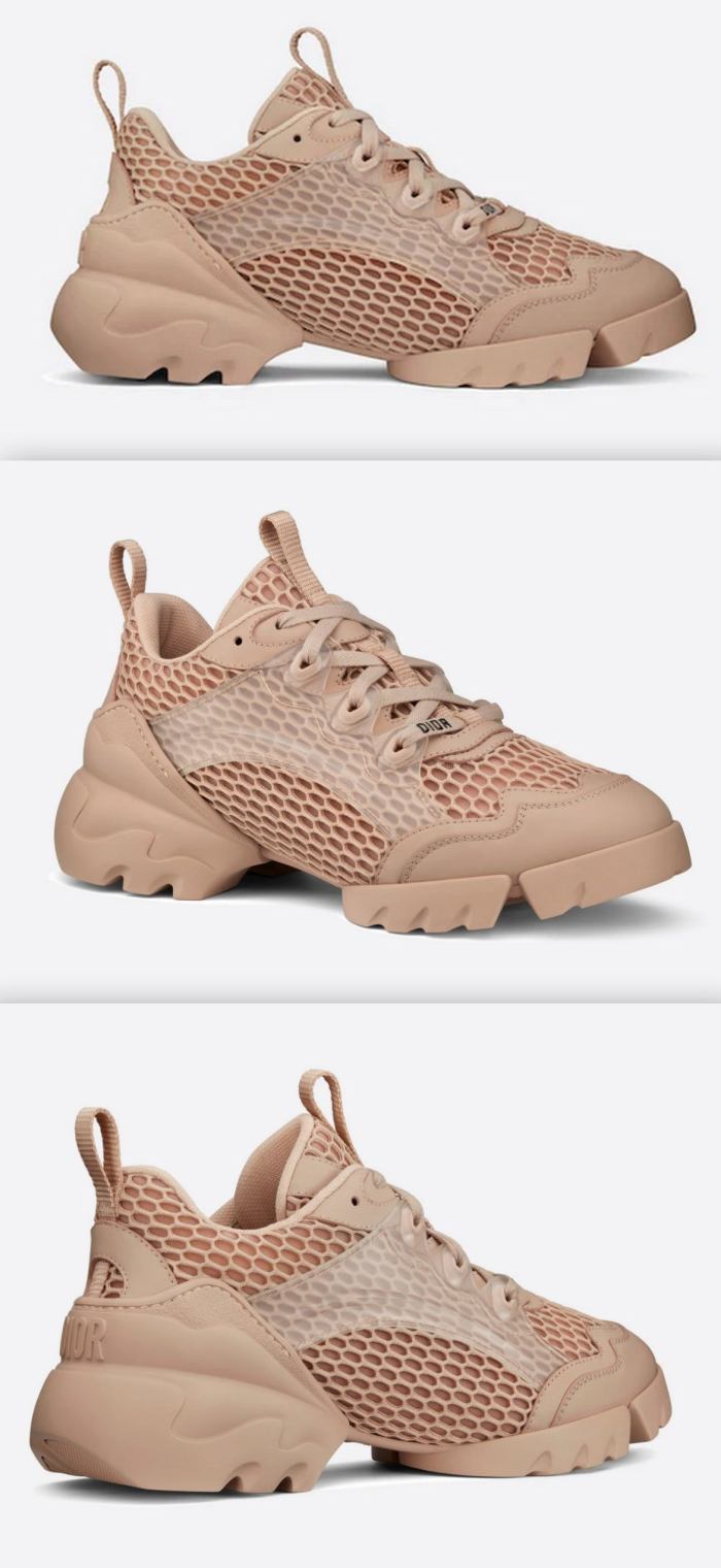 'D-Connect' Sneakers, Nude Mesh