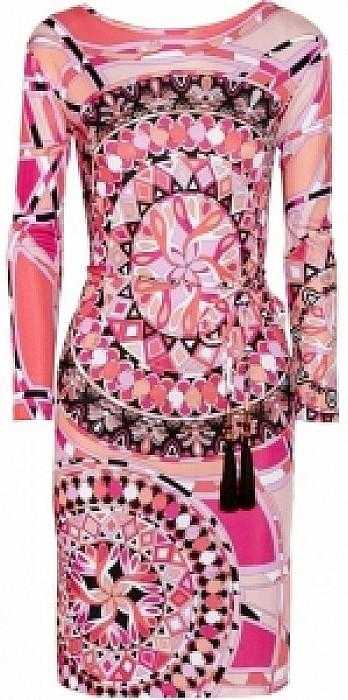Pink Printed Jersey Silk Dress DESIGNER INSPIRED FASHIONS