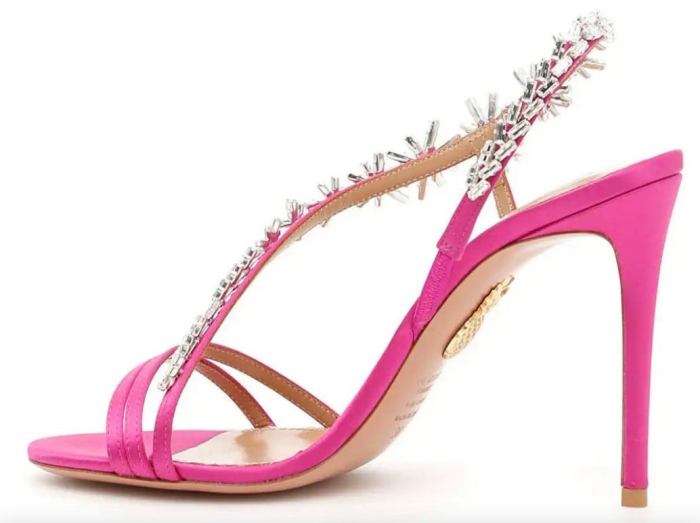 Crystal Embellished Leather Sandals, Azalia Pink DESIGNER INSPIRED FASHIONS