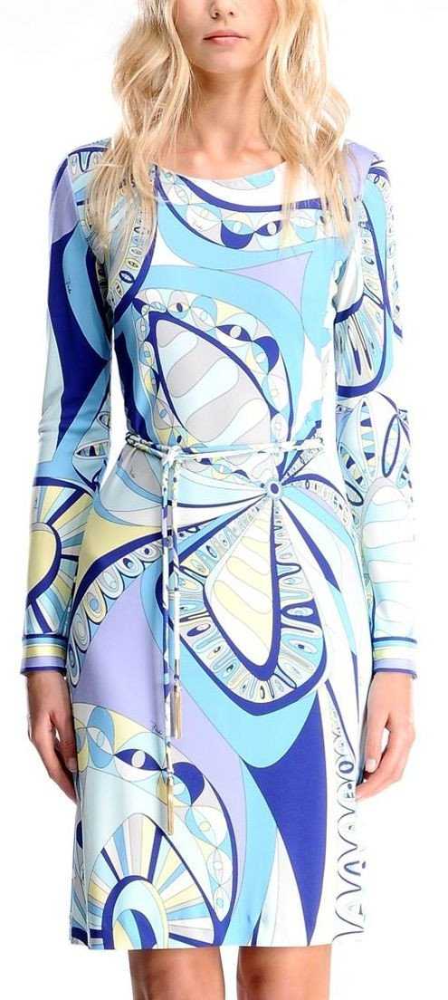 Printed Jersey Day Dress in a Silk Blend DESIGNER INSPIRED FASHIONS