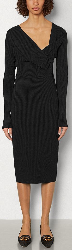 Black Woven Knit Dress | DESIGNER INSPIRED FASHIONS