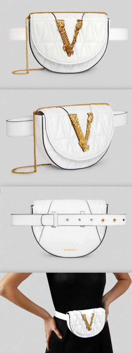 'Virtus' Quilted Belt Bag, White