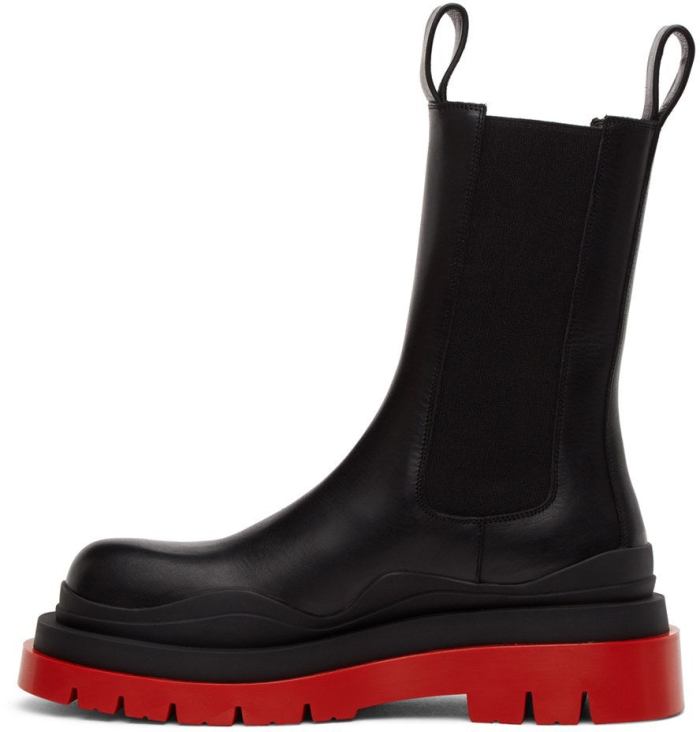 Chelsea Boots, Black/Red DESIGNER INSPIRED FASHIONS