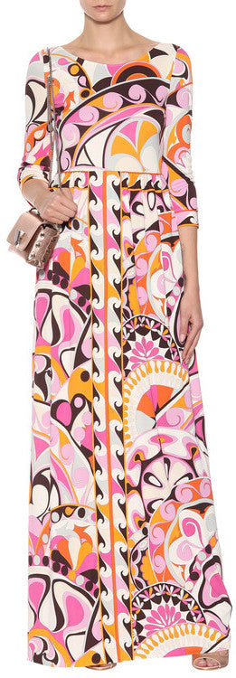 Abstract Print Jersey Silk Dress