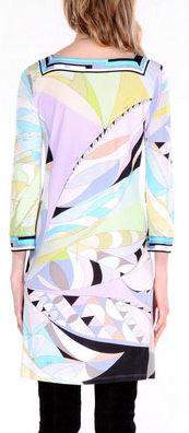 Geometric Print Square Neck Jersey Silk Mini Dress DESIGNER INSPIRED FASHIONS