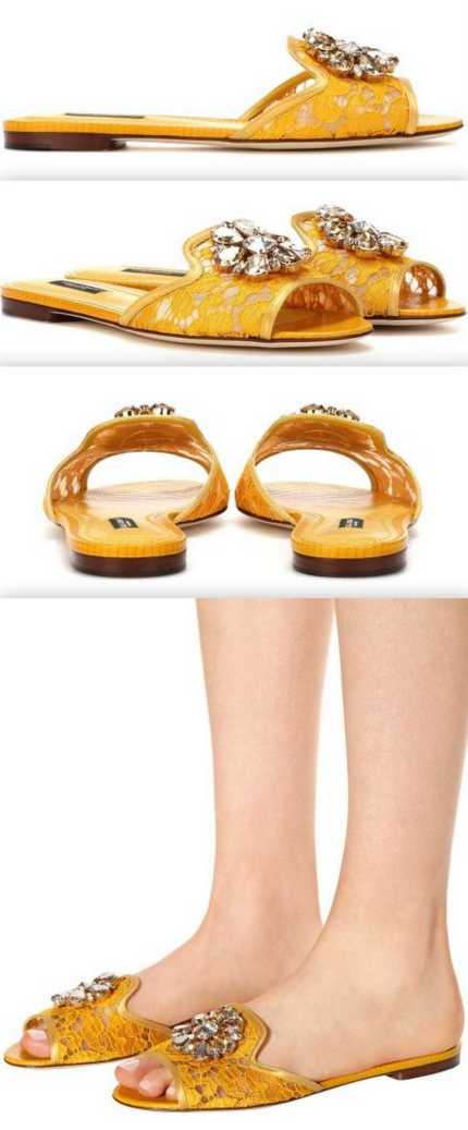 Bianca Embellished Flat Sandals, Yellow | DESIGNER INSPIRED FASHIONS