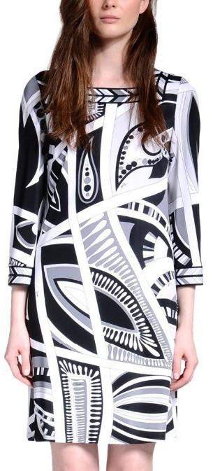 Geometric Print Jersey Silk Dress DESIGNER INSPIRED FASHIONS