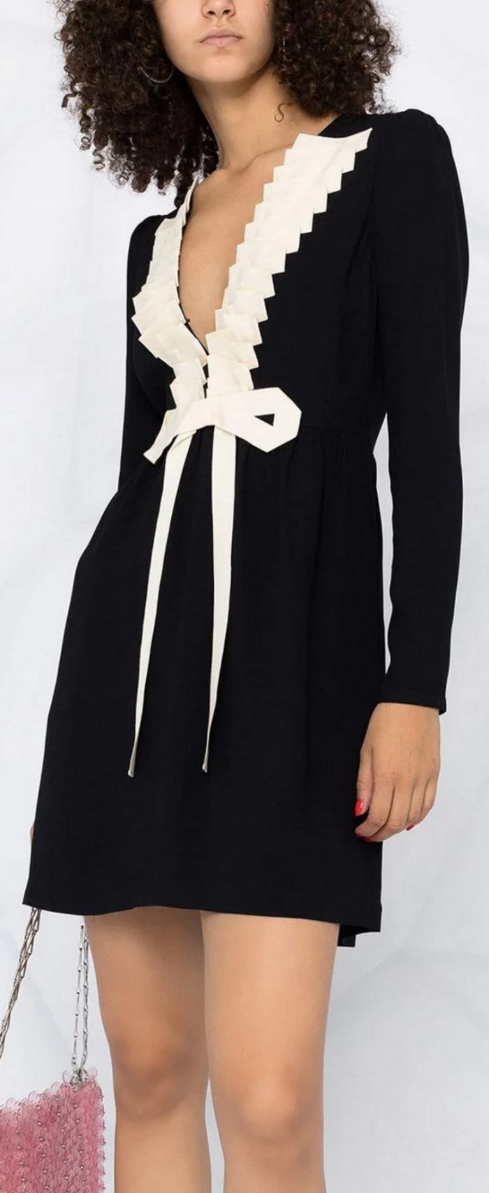 Plunge-Neck Bow-Detail Dress DESIGNER INSPIRED FASHIONS