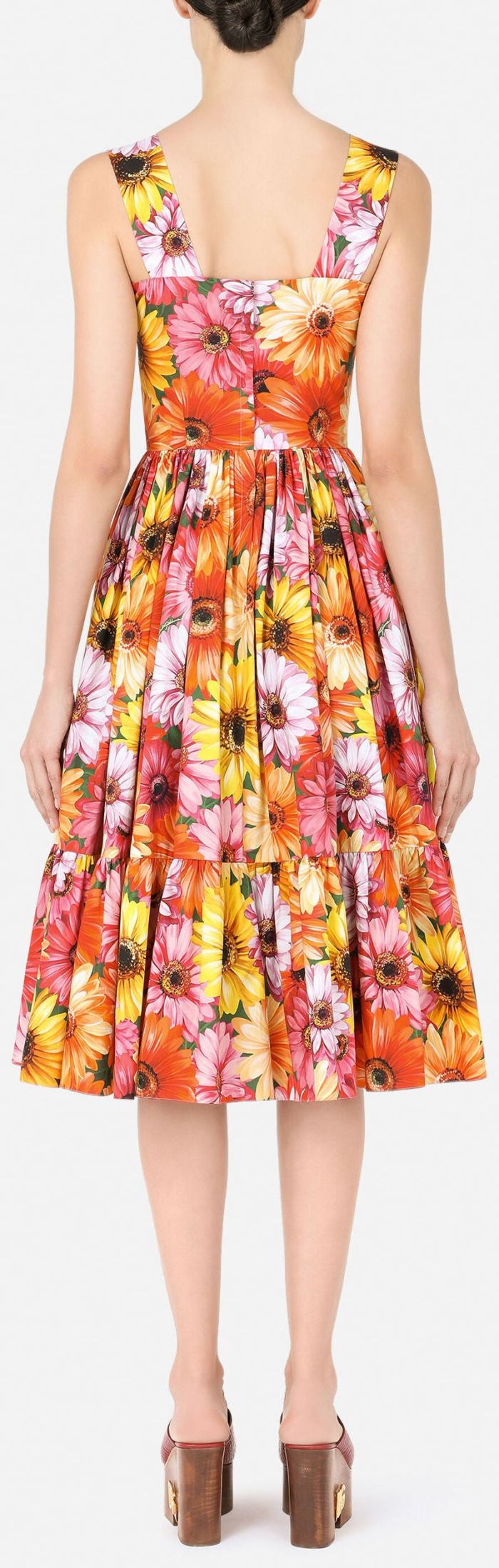 Gerbera-Daisy Print Midi Sun Dress Inspired Fashions Boutique