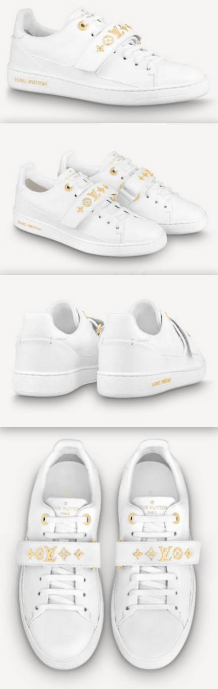 'Frontrow' Monogram Studded Trainers, White