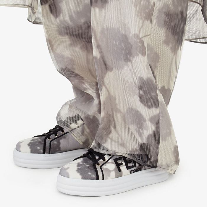 Canvas Flatform Sneakers, Gray