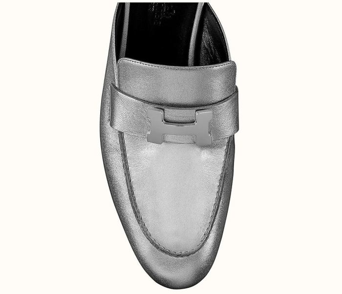 Leather Mules, Silver DESIGNER INSPIRED FASHIONS