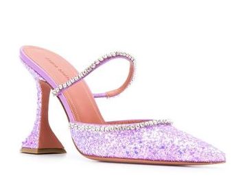 'Gilda' Embellished Glitter Mules