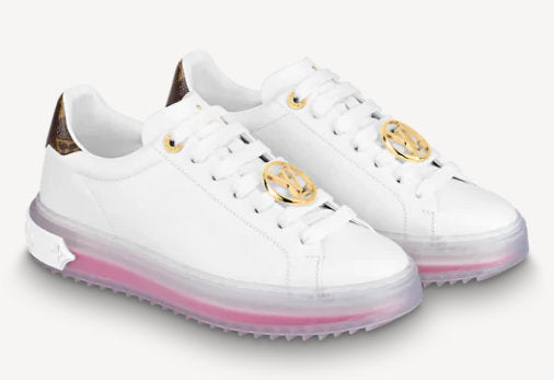 'Time Out' Sneakers, White and Pink