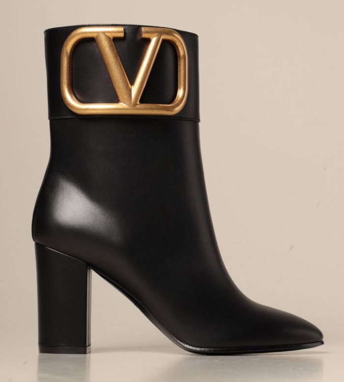 'Supervee' Calfskin Leather Ankle Boots