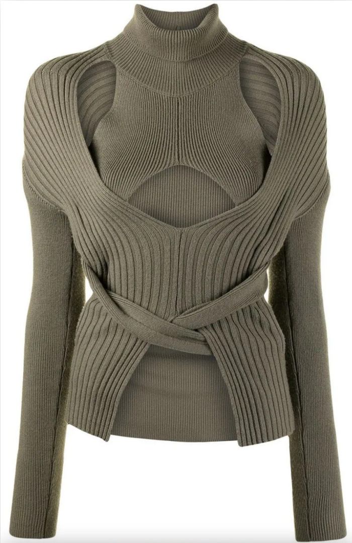 Cut-Out Jumper-Khaki, White or Black Inspired Fashions Boutique