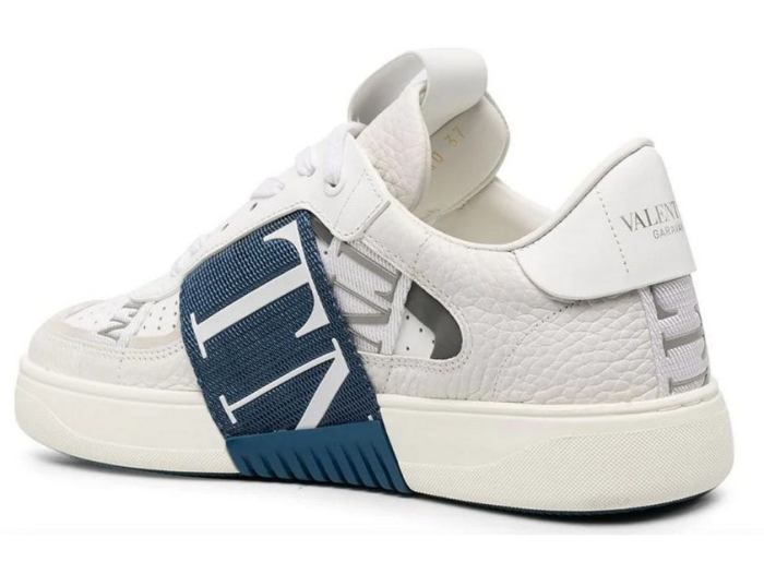 'VLTN' Sneakers, White and Blue