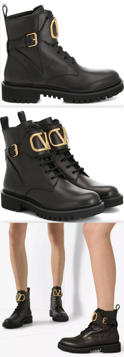 'VLOGO' Leather Ankle Boots | DESIGNER INSPIRED FASHIONS