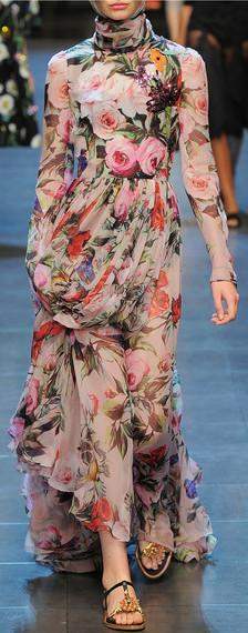 Long Floral Print Embellished Dress DESIGNER INSPIRED FASHIONS