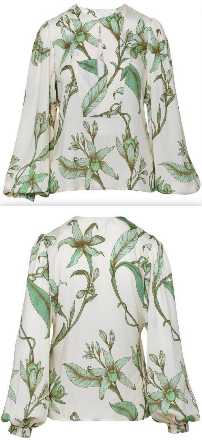 Andean Garden Printed Poplin Top Inspired Fashions Boutique