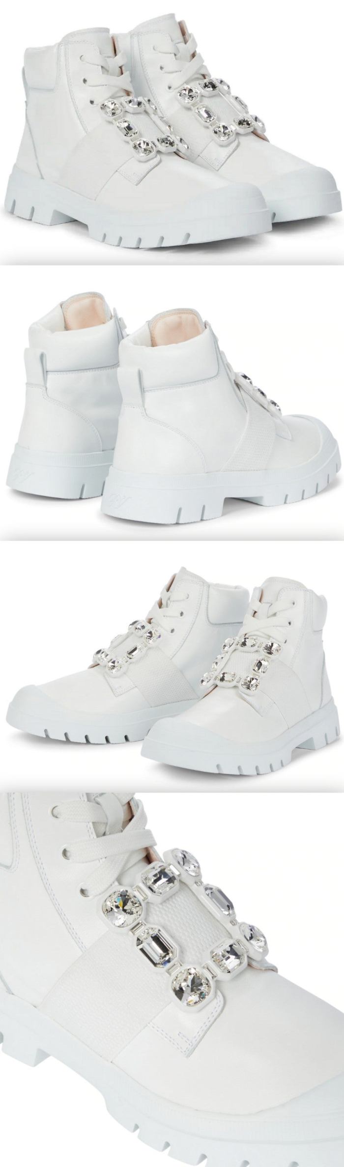 'Viv' Desert Leather Ankle Boots, White