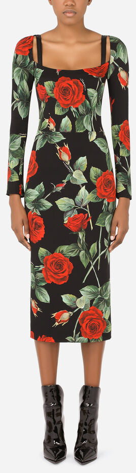 Rose-Print Dress