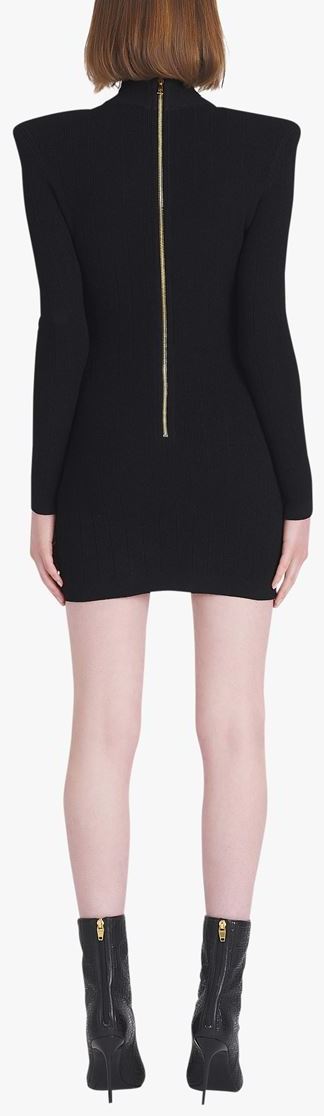 Bib-Front Short Knit Dress, Black Inspired Fashions Boutique