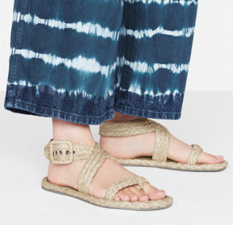 Braided Raffia Ocean Thong Sandals, Jute