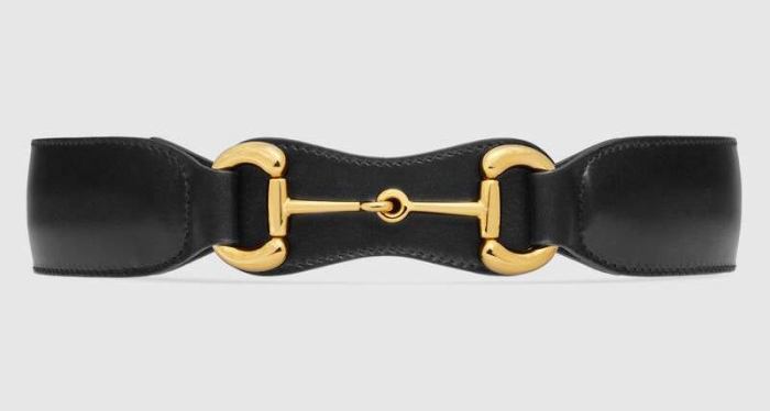 Leather Belt with Horsebit, Black DESIGNER INSPIRED FASHIONS