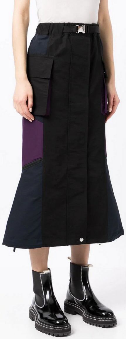 Colour-Block Panelled Skirt