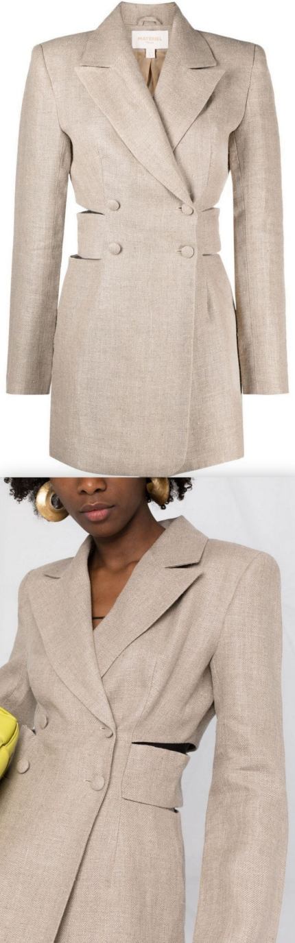 Cut-Out Double-Breasted Blazer